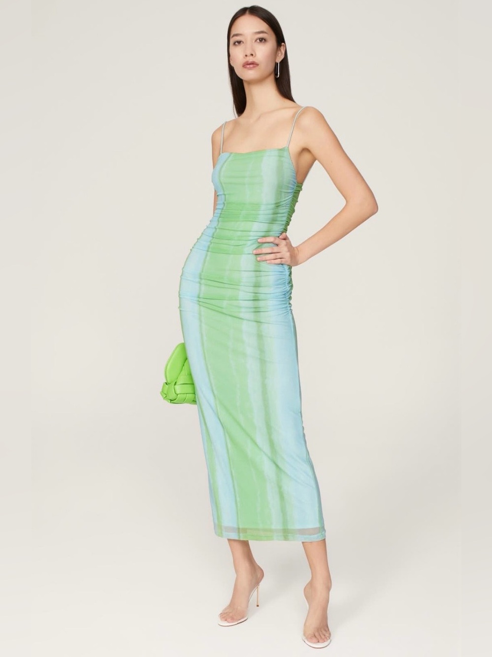 Significant Other~Verona~Green and Light Blue Striped Midi Dress~Size 8~$228~